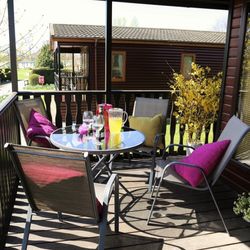 Each lodge has a private decking balcony