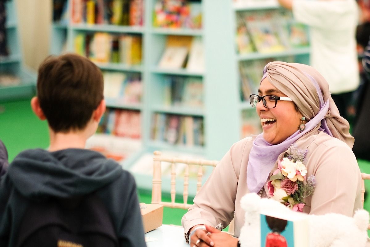 Child Talking to Author