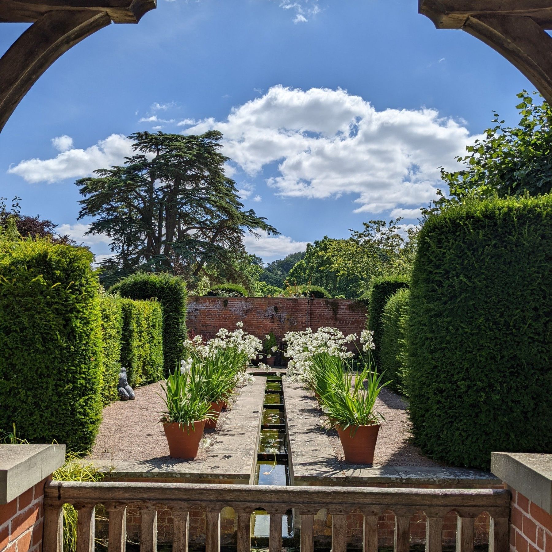 View of carden through the archway