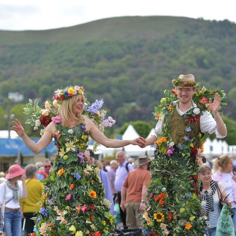 People Dressed in Flowers