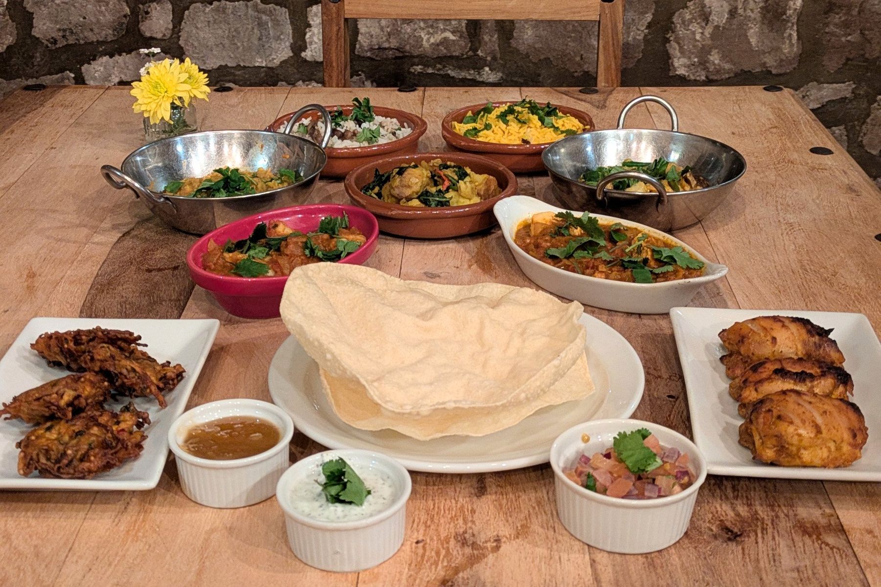 A selection of dishes from Thali night