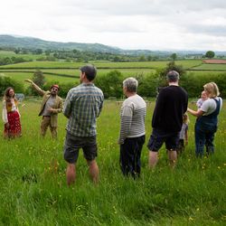 A view of the Black Mountains on our orchard tour