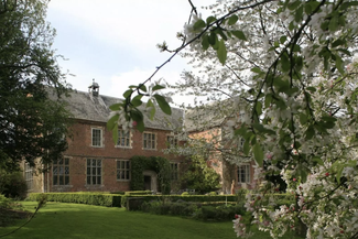 View of Hellens Manor House in Spring