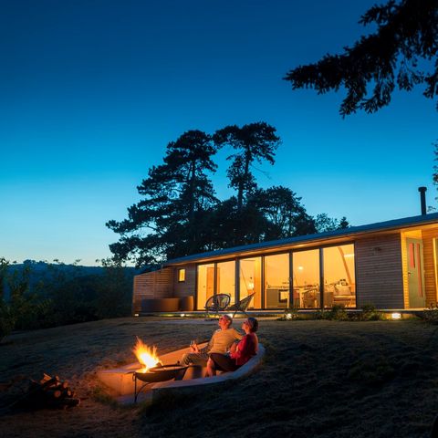 Cynefin Retreats outdoor area with firepit