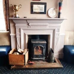 Fire in the bar to keep you warm