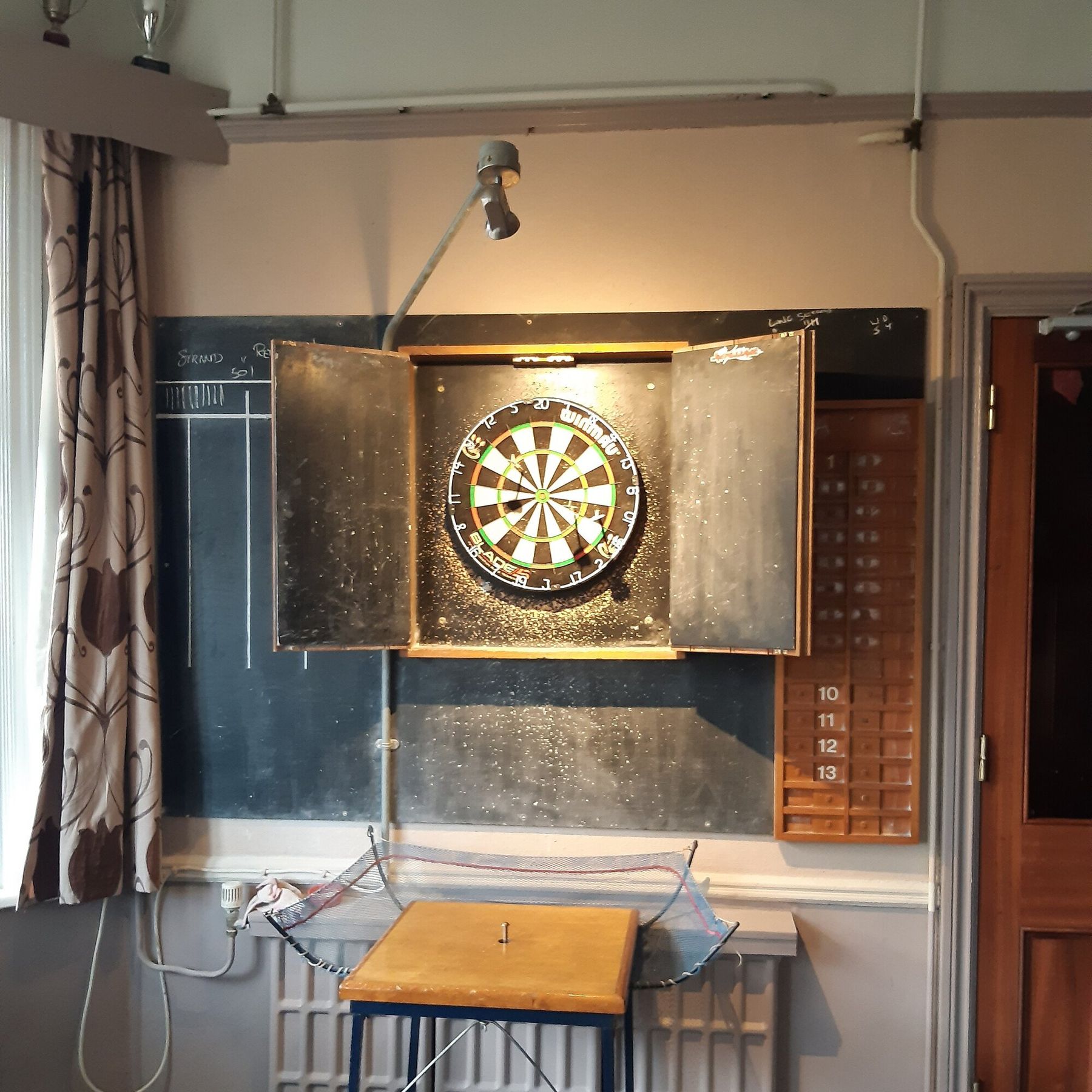 Dart board in the bar