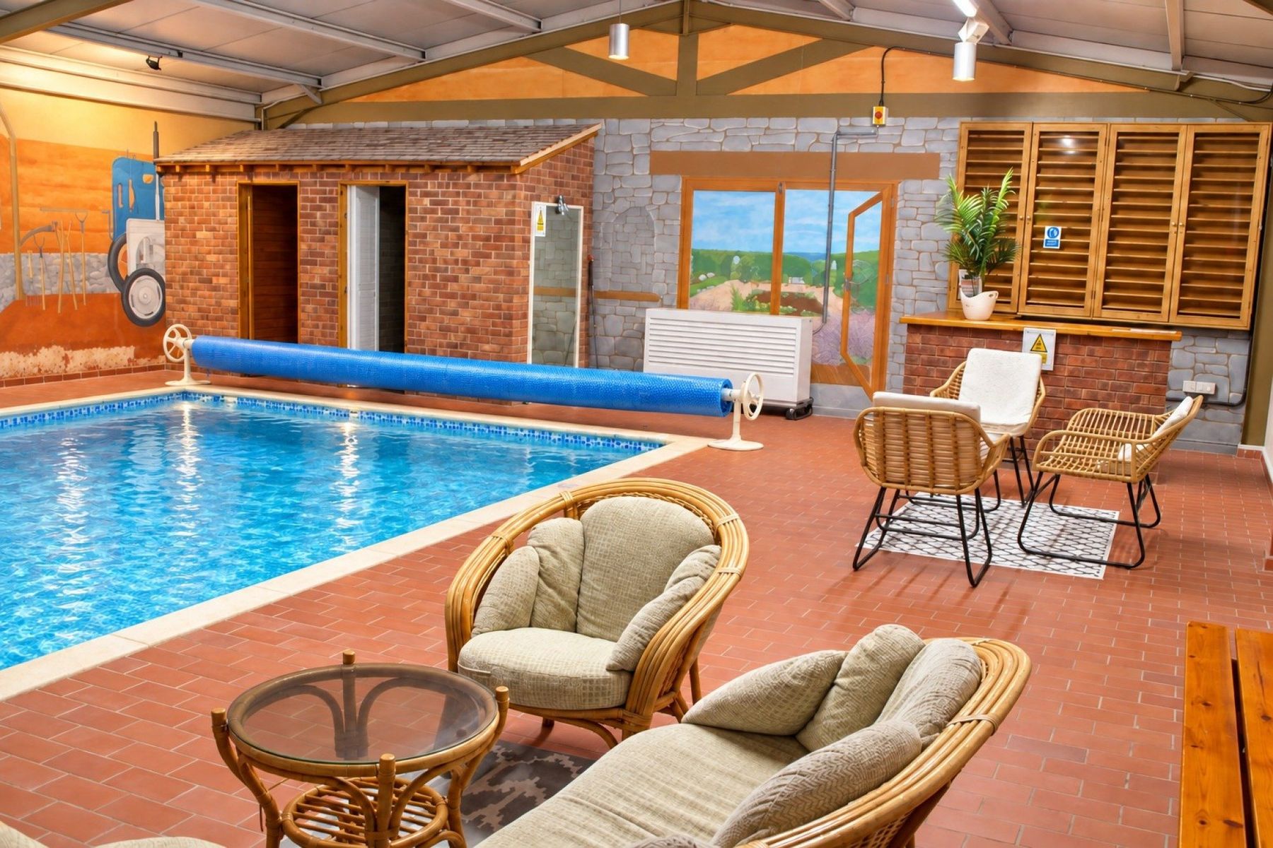 30ft Indoor Heated Pool | Dry Sauna | Outdoor Hot Tub