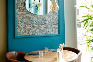 table and chairs inside restaurant