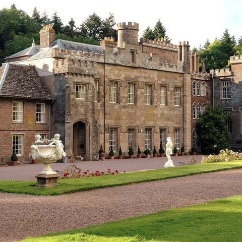 Striking historic stately home with turrets 