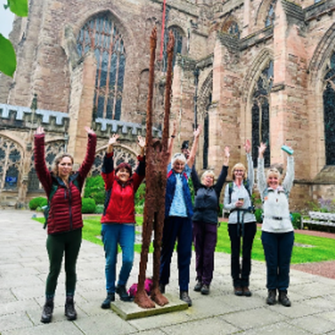 Setting off from Hereford Cathedral
