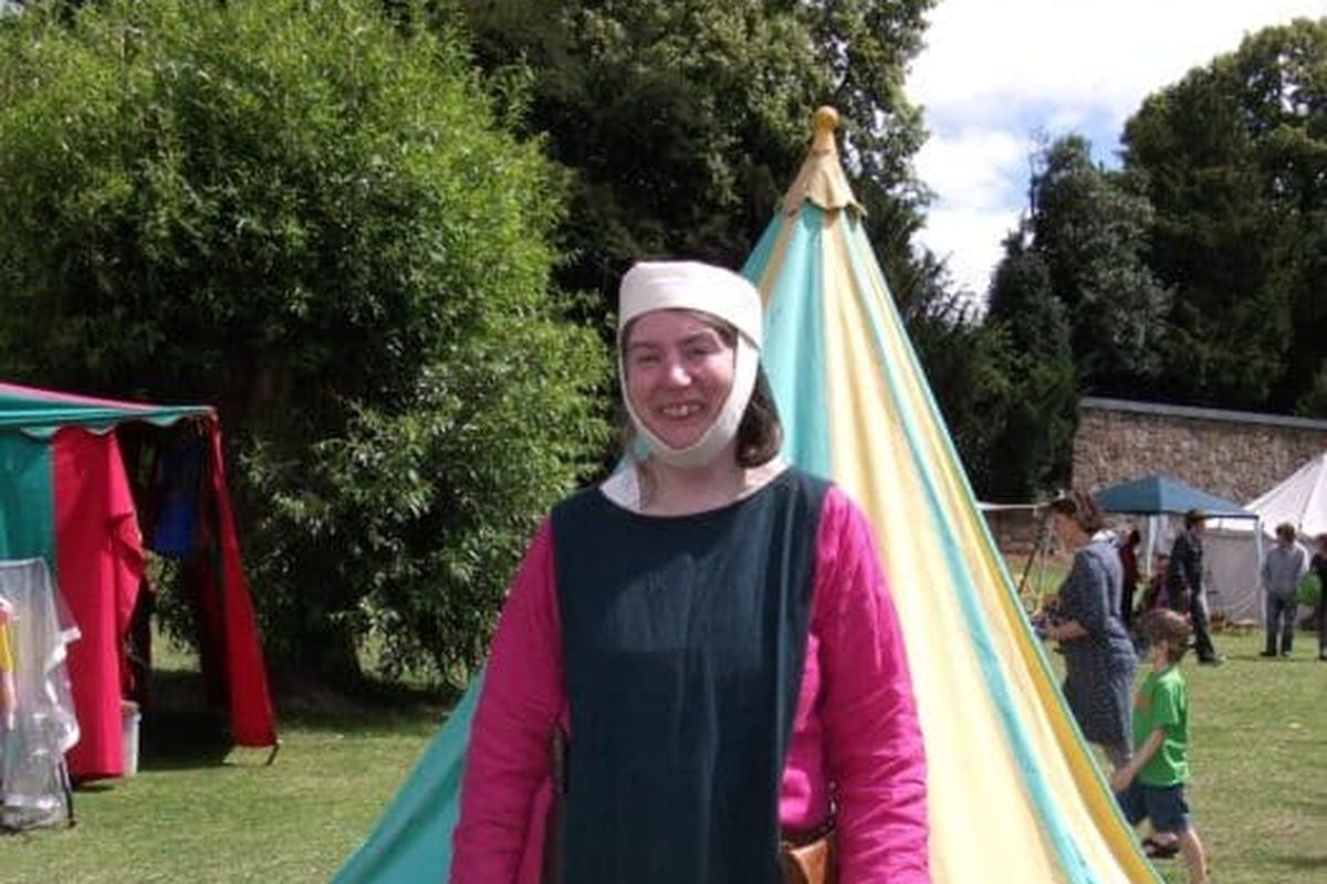 Lesley Arrowsmith in medieval dress