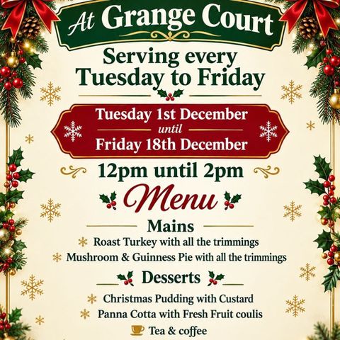 Christmas Lunches atGrange Court