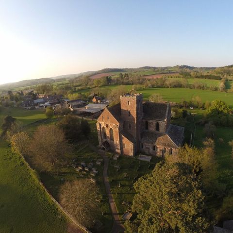 Sun setting over Dore Abbey