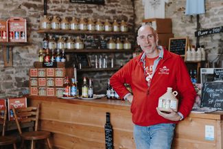 Inside the cider shop