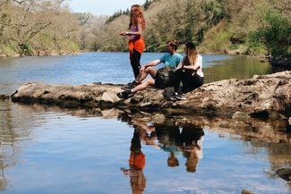 Young People at Symonds Yat, river Wye