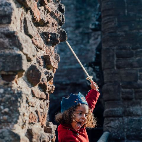 Child playing at Goodrich Castle