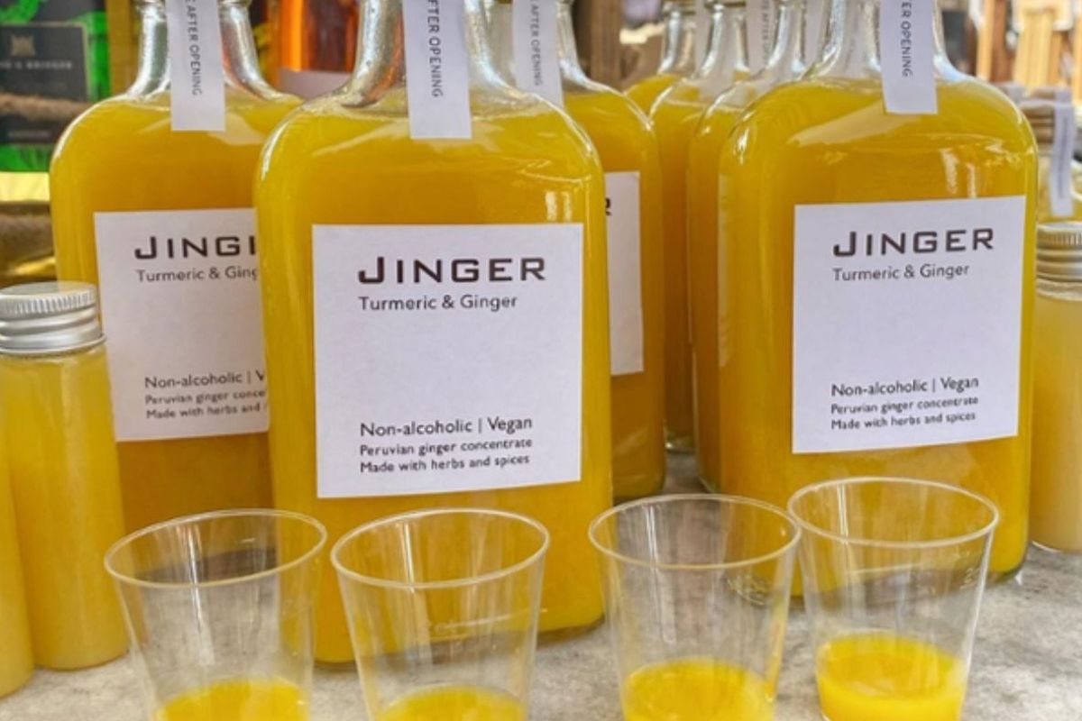 bottles of non alcoholic ginger shots