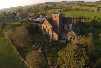 Sun setting over Dore Abbey