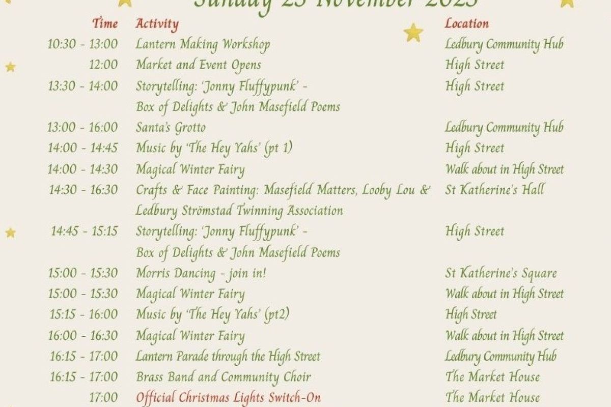 Ledbury Christmas Lights Switch on