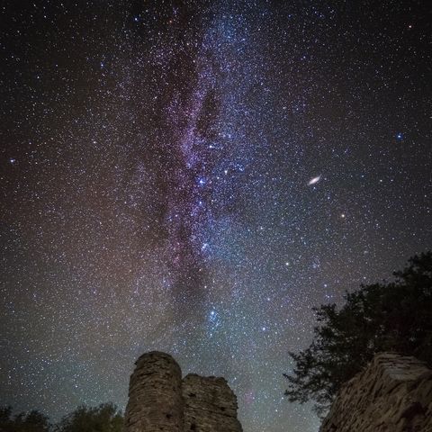 Snodhill Castle beneath the stars