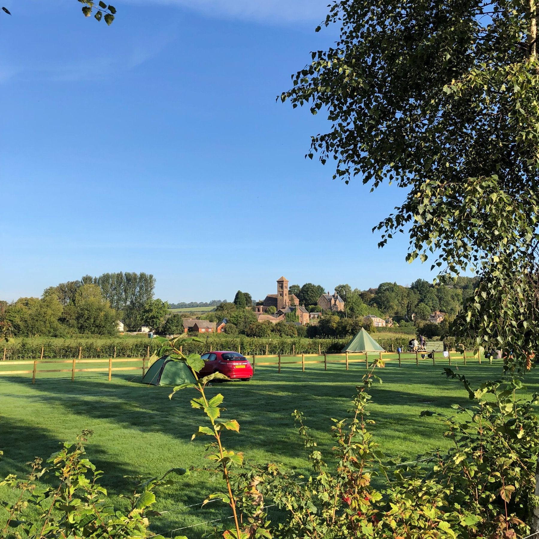 View of the church from the campsite