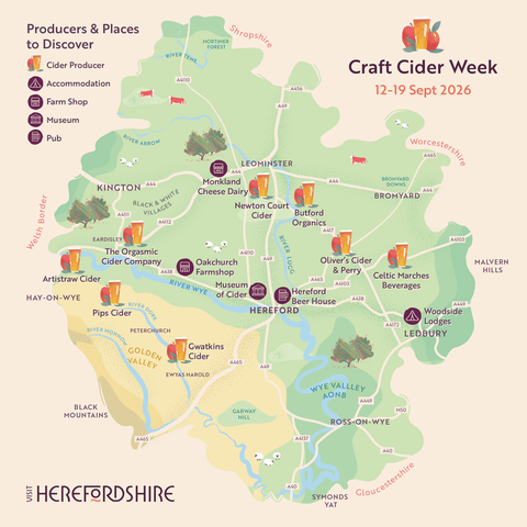 Map of Herefordshire cider producers