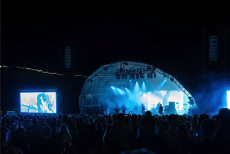 Lakefest main stage at night