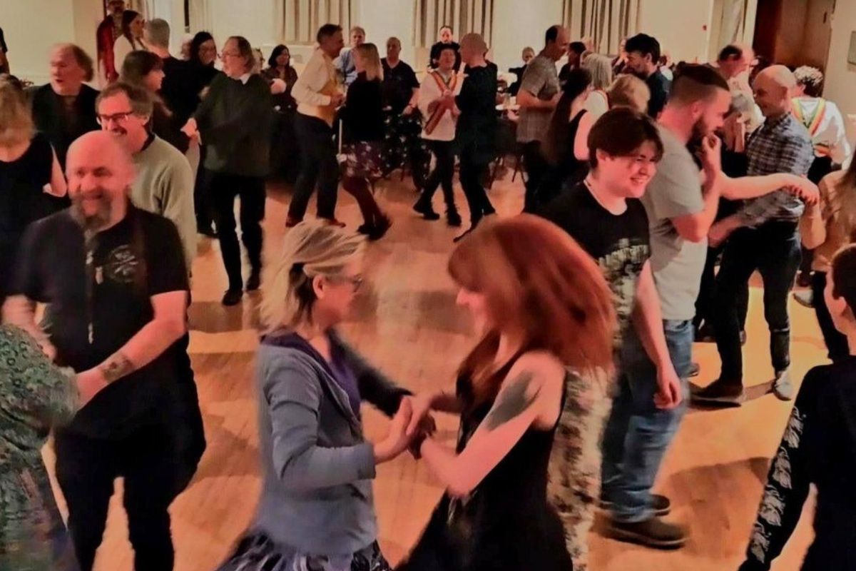 Group of ceilidh dancers