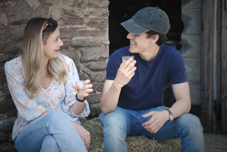 Chatting and drinking cider