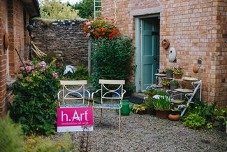 Pretty garden with h.art sign