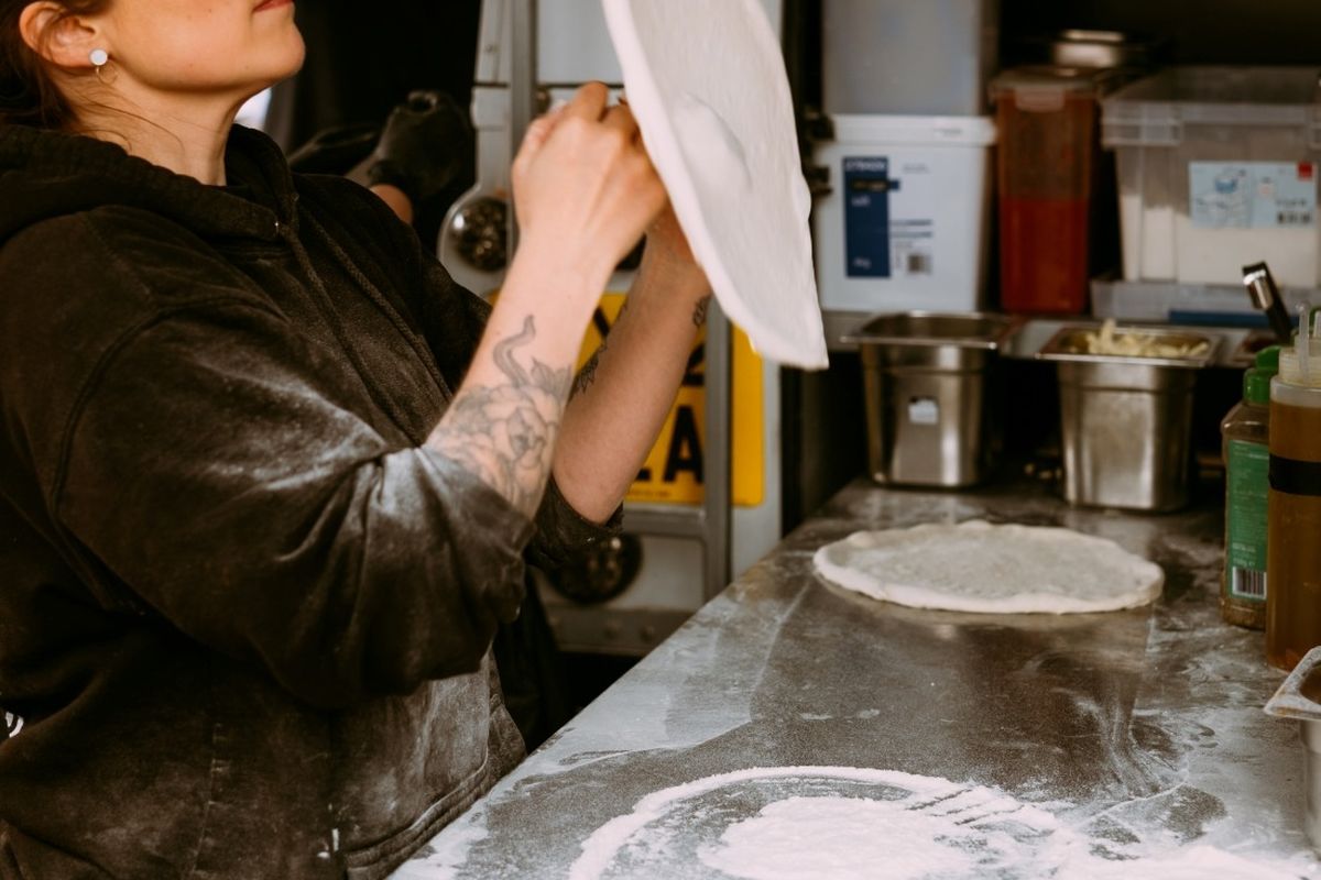 pizza being made