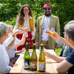 A tutored tasting with a happy tour group