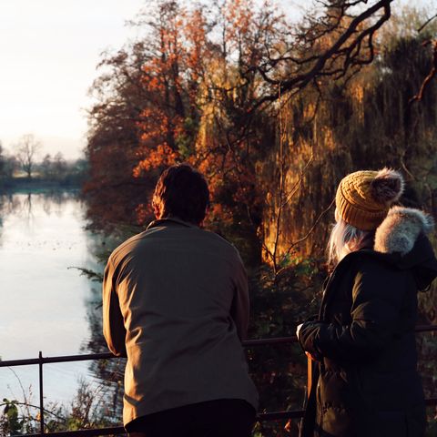 Couple looking over River Wye