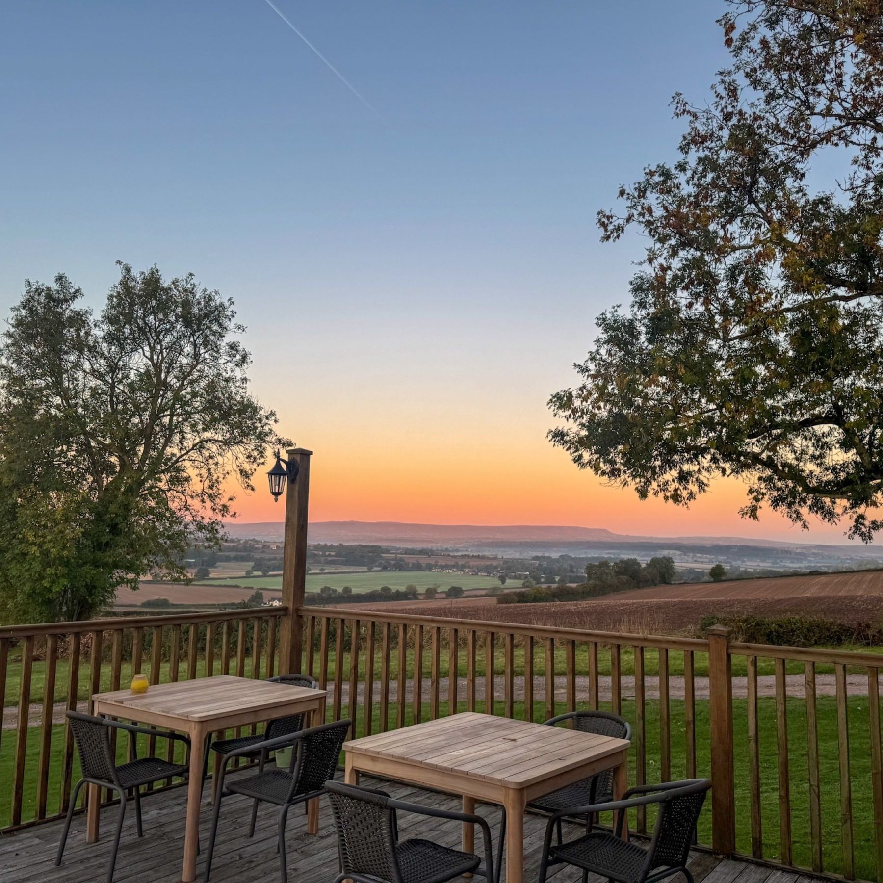 Outside seating area with view