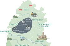 Black and white villages map
