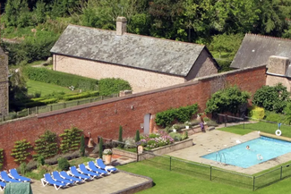 large country house walled garden and swimming pool 