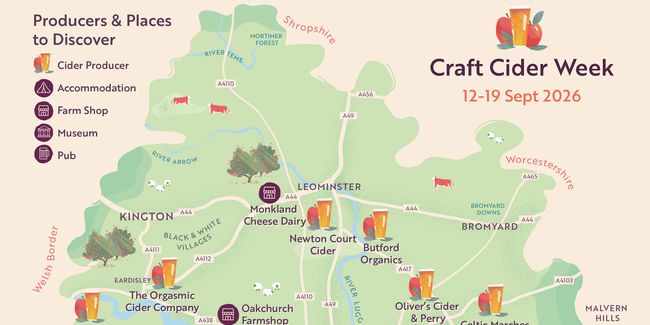 Map of Herefordshire cider producers