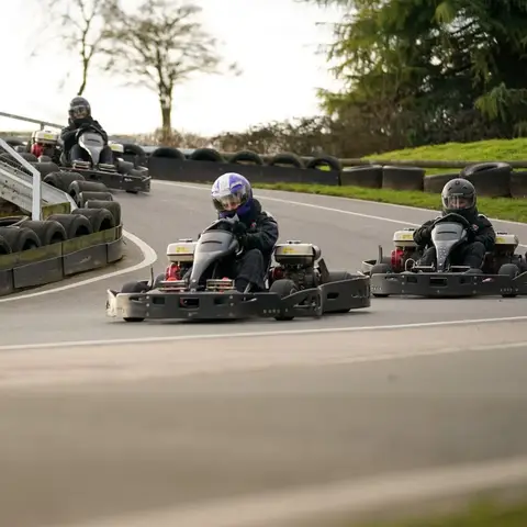 go karts on a track