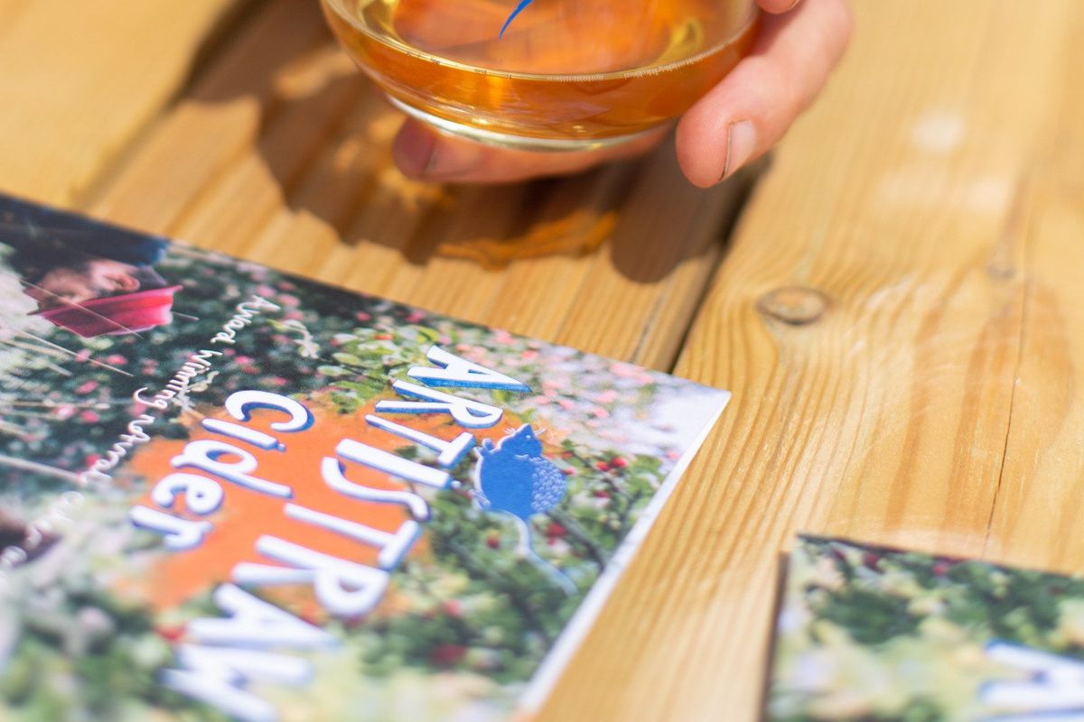 Cider tasting in the permaculture garden