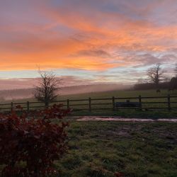 Spectacular sunset over the valley