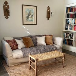 The snug with underfloor heating, woodburner and lots of books