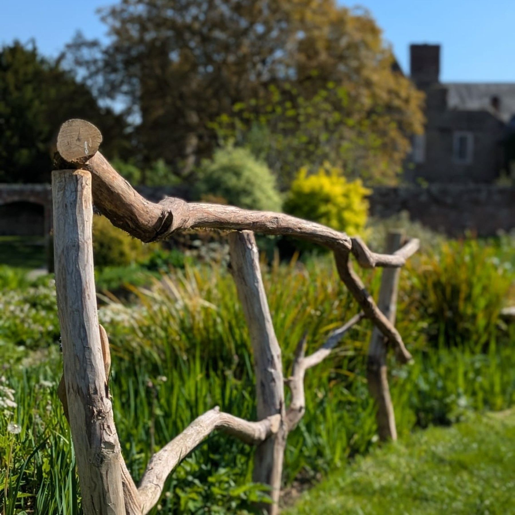 Garden structures using natural materials at Croft Castle
