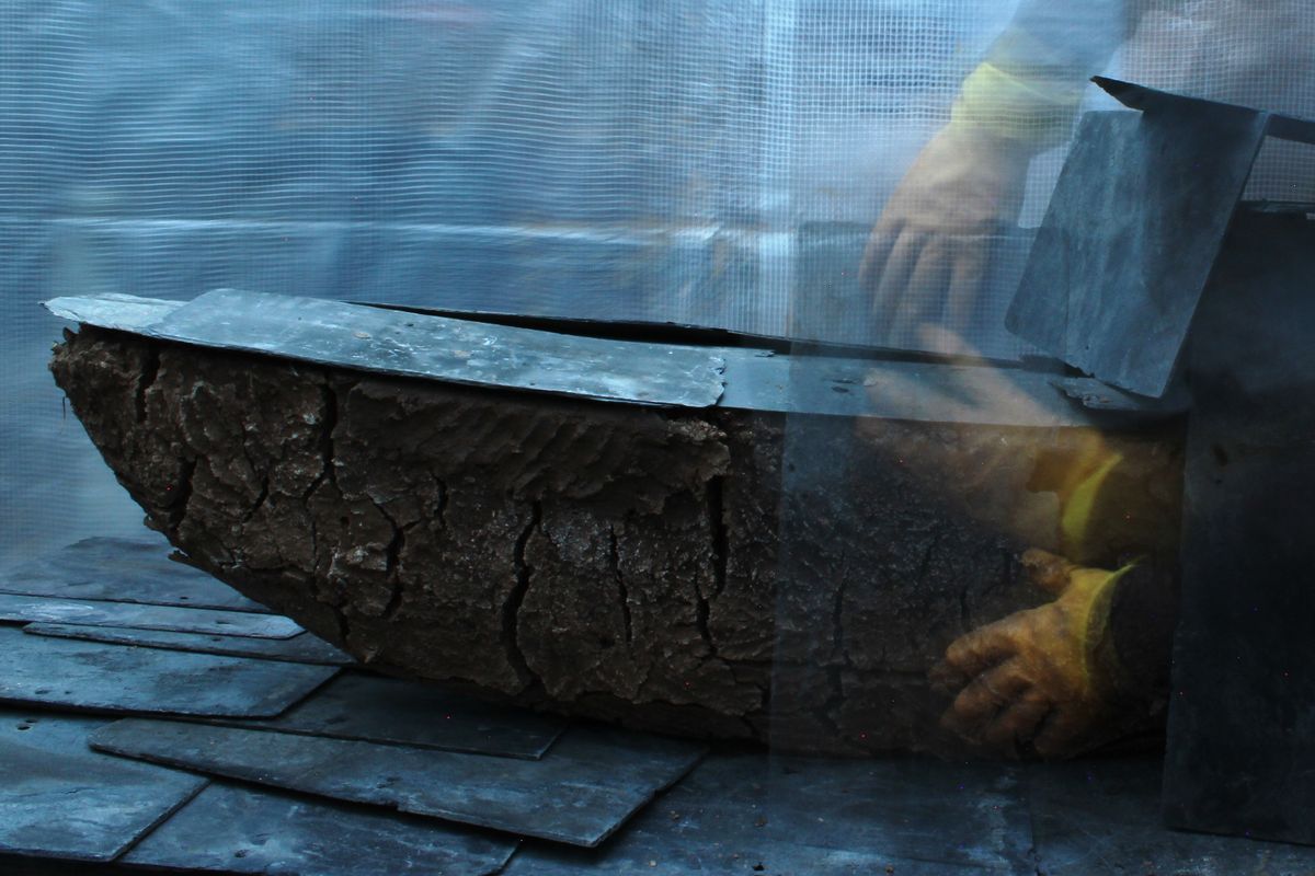 Long exposure photo of wood and slate