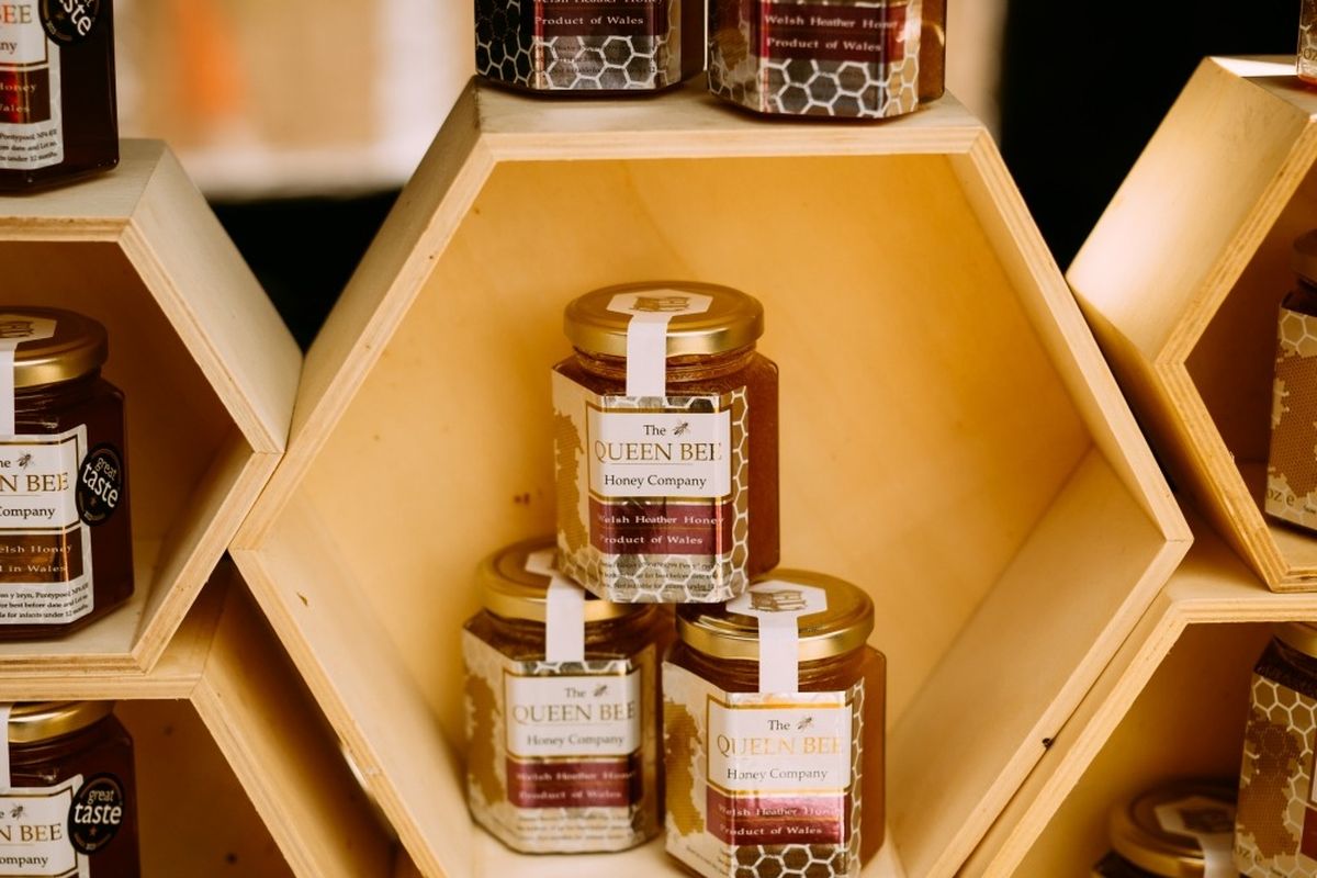 stall selling honey