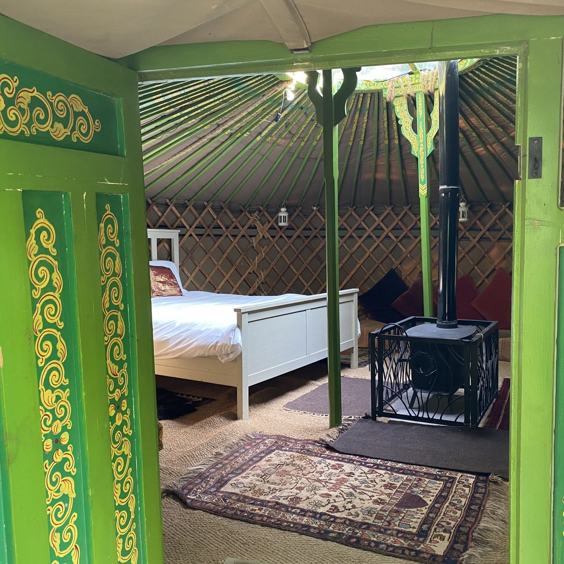 Oak Yurt interior (sleeps 6)