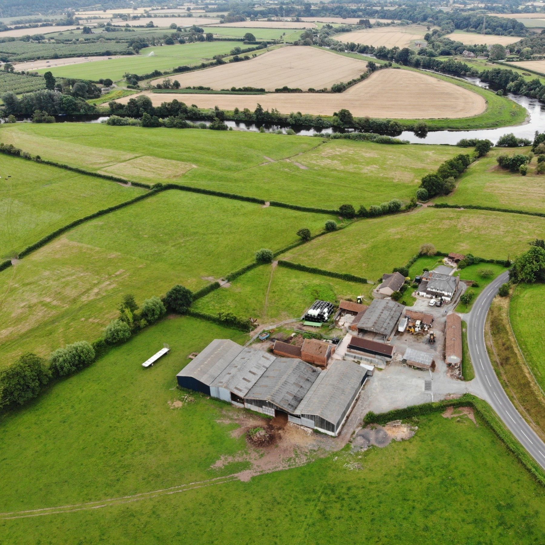 Ariel view of Sink Green Farm towards Holme Lacy