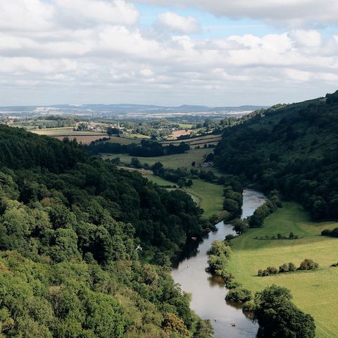 Canoeing the river wye view of wye valley