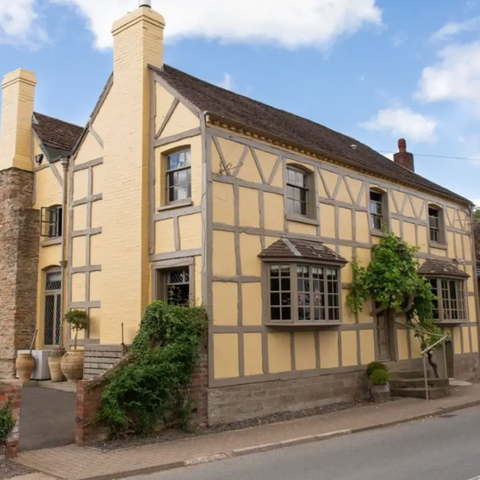 yellow timber framed country pub