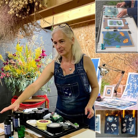 Cyanotype Blueprinting Workshops. Alexa Summers Art.
