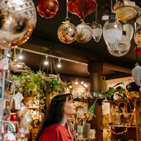 christmas shopping interior
